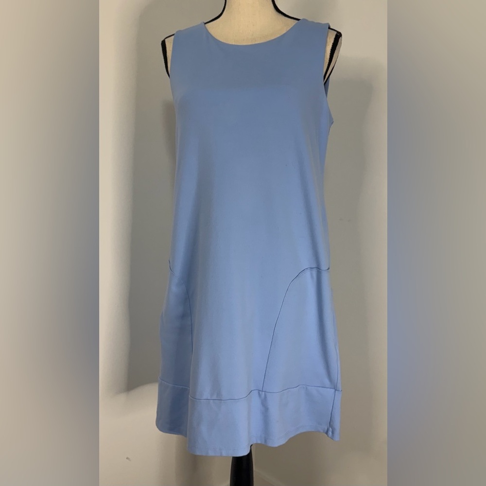 Revolve Susana Monaco Light Blue Tank Pocket Shift Dress. Sz L